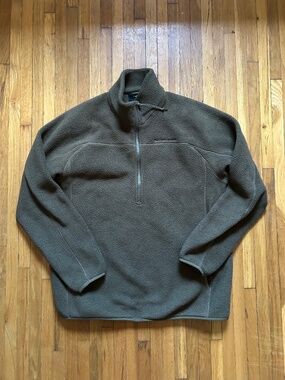 Peak Performance Sherpa Half Zip Fleece Jacket L Brown